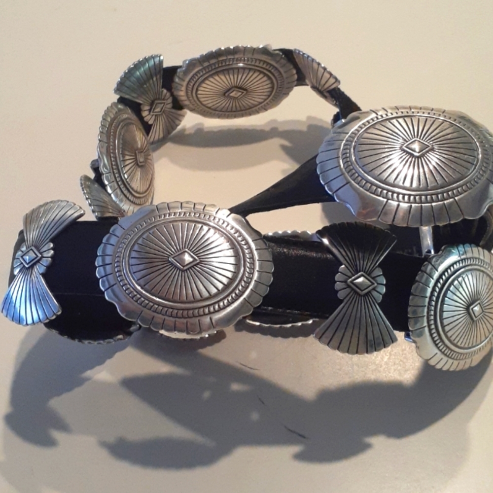 Justin Black Silver Concho belt -36